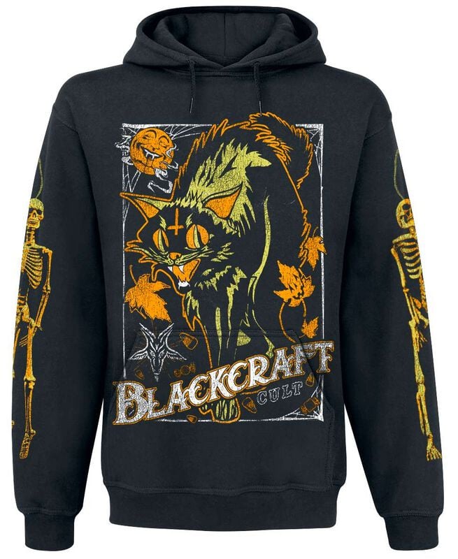 Blackcraft Cult Vintage Halloween Cat Hoodie Kapuzenpullover schwarz in L von Blackcraft Cult