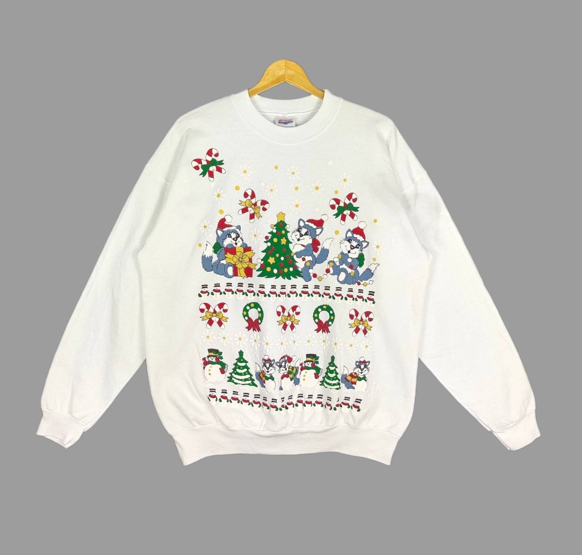 Vintage Merry Christmas Sweatshirt Hanes Tag Große Größe von Blackerperrervintage