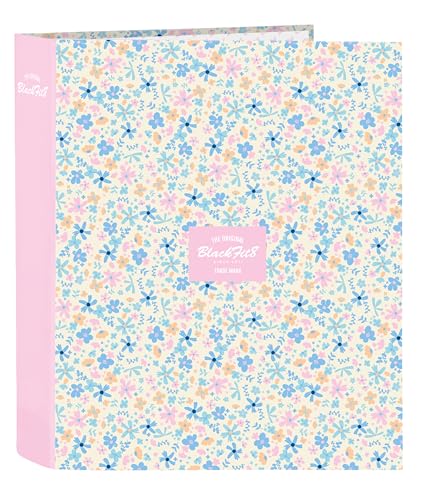 BlackFit8 BlackFit8-M657 Blossom-Ordner mit 4 Ringen, ideal für Kinder unterschiedlichen Alters, bequem und vielseitig, Qualität und Widerstandsfähigkeit, 27 x 6 x 33 cm, Pastellfarben, Standard von Blackfit8