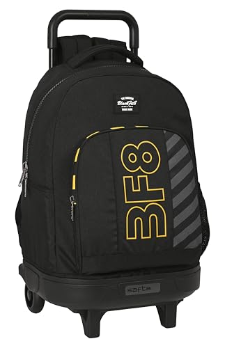 Blackfit8 Zone Großer Rucksack mit Rädern, kompakt, abnehmbar, ideal für Kinder unterschiedlichen Alters, bequem und vielseitig, Qualität und Widerstandsfähigkeit, 33 x 22 x 45 cm, Schwarz, Schwarz, von Blackfit8