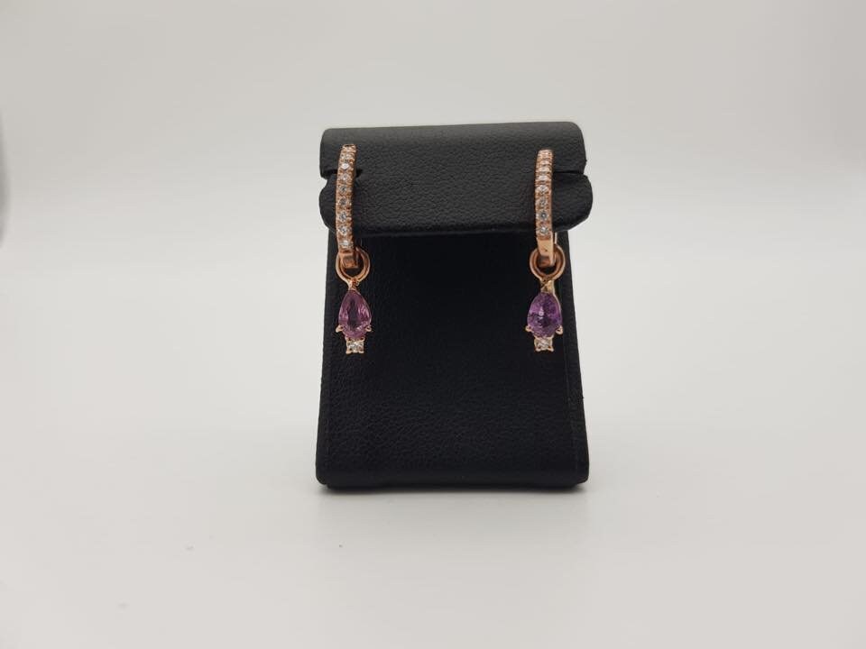 Ohrring Roségold 18 K Mit 0, 50 Ct Rosa Saphir Diamanten Vvs1 G Farbreinheit 0, 29 Alle Garantie Ohrring Roségold 18 K Mit 0, 50 Ct Rosa Saphir Diamanten Vvs1 G Farbreinheit 0, 29 Alle Garantie von BlackgoldDiCarlo