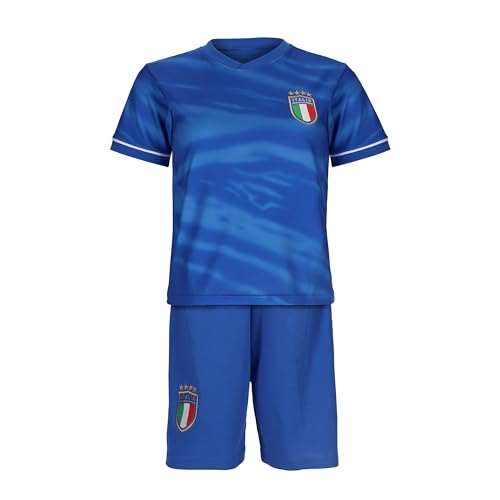 Blackshirt Company Italien Kinder Trikot Set Fußball WM EM Fan Trikot Zweiteiler Blau Sporttrikot Größe 104 von Blackshirt Company