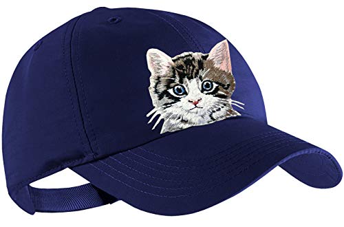 Blackshirt Company Katzen Schildmütze Kinder Base Cap Graues Tigerle Farbe Blau von Blackshirt Company