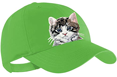 Blackshirt Company Katzen Schildmütze Kinder Base Cap Graues Tigerle Farbe Grün von Blackshirt Company