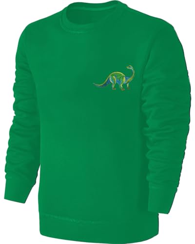 Blackshirt Company Kinder Langhals Dino Stickerei Sweatshirt - Dinosaurier Pullover Pulli Hoodie - Grün Größe 104 Blackshirt Company Kinder Langhals Dino Stickerei Sweatshirt - Dinosaurier Pullover Pulli Hoodie - Grün Größe 104 von Blackshirt Company