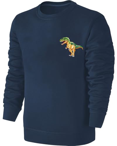 Blackshirt Company Kinder Tyrannosaurus Rex Dino Stickerei Sweatshirt - T-Rex Dinosaurier Pullover Pulli Hoodie - Blau Größe 152 Blackshirt Company Kinder Tyrannosaurus Rex Dino Stickerei Sweatshirt - T-Rex Dinosaurier Pullover Pulli Hoodie - Blau Größe 152 von Blackshirt Company