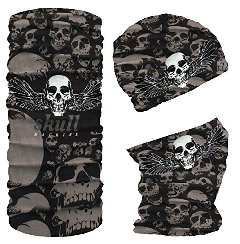 Blackshirt Company Multifunktionstuch Fahrrad Motorrad Halstuch Outdoor Tuch Nahtloser Schlauchschal Farbe Skull mit Flügel Blackshirt Company Multifunktionstuch Fahrrad Motorrad Halstuch Outdoor Tuch Nahtloser Schlauchschal Farbe Skull mit Flügel von Blackshirt Company