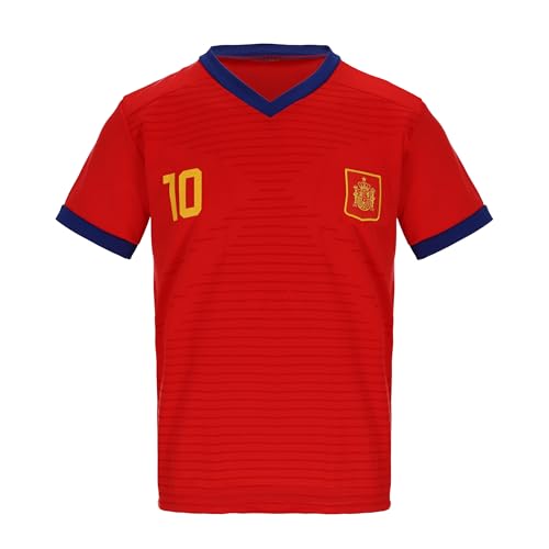 Blackshirt Company Spanien Trikot Fußball WM EM Fan Trikot Rot (DE/NL/SE/PL, Alphanumerisch, S, Regular, Regular) von Blackshirt Company