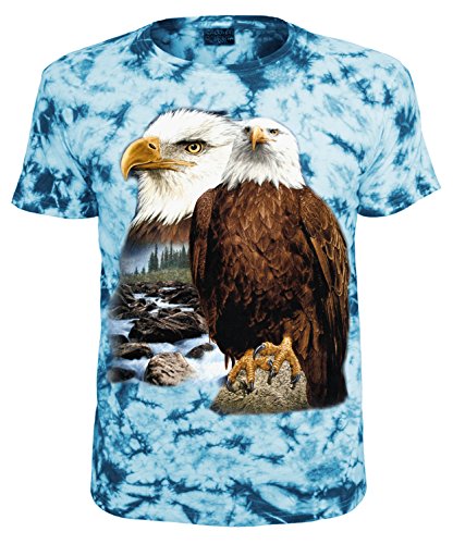 Herren Damen T-Shirt Adler Weisskopfseeadler Vogel Seeadler Shirt Blau Größe S von Blackshirt Company