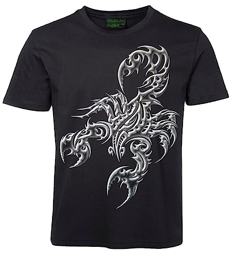 Herren Damen T-Shirt Skorpion Shirt Schwarz Größe M von Blackshirt Company