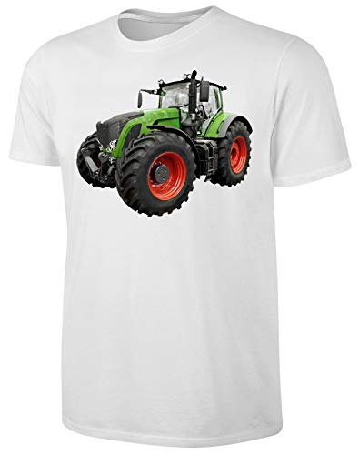 Blackshirt Company Herren Damen Traktor T-Shirt Trekker Grüner Schlepper Landwirt Shirt Weiß Größe XXXL von Blackshirt Company