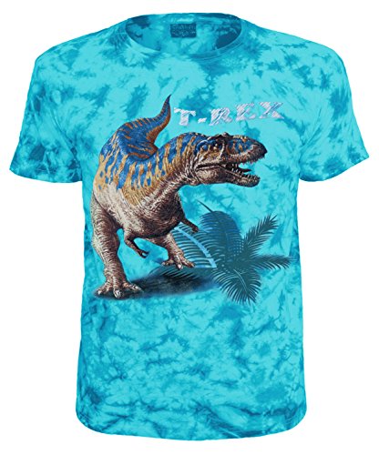Blackshirt Company Kinder T-Shirt Dinosaurier T-Rex Batik Dino Shirt Größe 140 von Blackshirt Company
