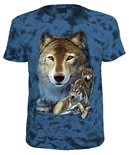 Blackshirt Company Kinder T-Shirt Wolf Batik Wölfe Shirt Größe 140 von Blackshirt Company