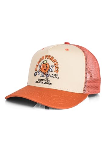 Blackskies® 15th Anniversary Trucker Cap - Peach | Unisex Baseball Cap für Damen Herren Stylische Skater Surfer Kappe Sommer Streetwear Mütze Männer Frauen Outdoor Basecap Freizeit Festival von Blackskies