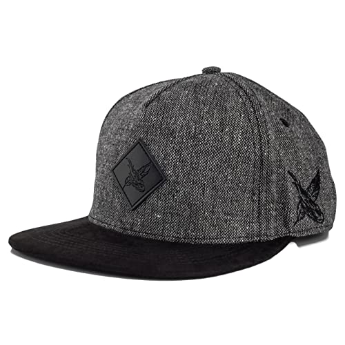 Blackskies® Bliss Vol. II Snapback Cap Unisex Baseball Mütze Kappe Schwarz Grau Wildleder Suede | Herren Damen Cap - Basecap Männer Frauen Unisex Streetwear Outdoor Sommer Freizeit von Blackskies