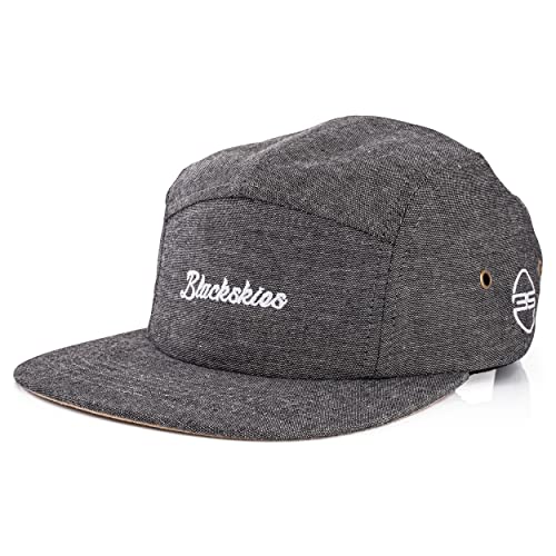 Blackskies® EOS Vol. II 5-Panel Cap | Camp Damen Herren Baseball Mütze Kappe Surfer Skater Snapback Strapback Jeans Denim Schwarz von Blackskies