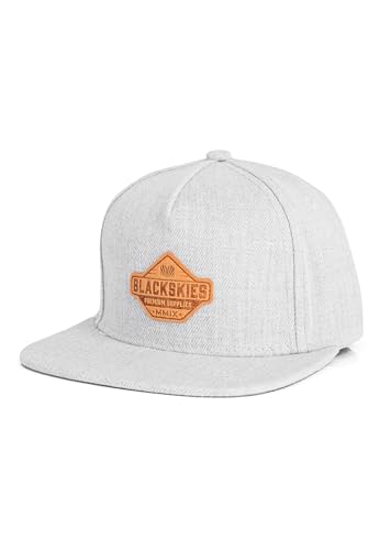 Blackskies® Essentials Snapback Cap Kinder | Kids-Basecap Jungen & Mädchen, Stylische Kappe, Coole Mütze, Geburt, Taufe, Baseball, Schirmmütze - Grau-Grau-Dunkelblau L von Blackskies