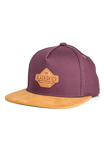 Blackskies® Essentials Snapback Cap Kinder | Kids-Basecap Jungen & Mädchen, Stylische Kappe, Coole Mütze, Geburt, Taufe, Baseball, Schirmmütze - Lila-Braun-Braun L von Blackskies