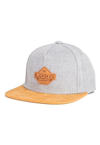 Blackskies® Essentials Snapback Cap Kinder | Kids-Basecap Jungen & Mädchen, Stylische Kappe, Coole Mütze, Geburt, Taufe, Baseball, Schirmmütze - Grau-Braun-Braun L von Blackskies