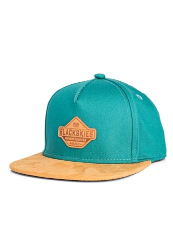 Blackskies® Essentials Snapback Cap Kinder | Kids-Basecap Jungen & Mädchen, Stylische Kappe, Coole Mütze, Geburt, Taufe, Baseball, Schirmmütze - Grün-Braun-Braun L von Blackskies