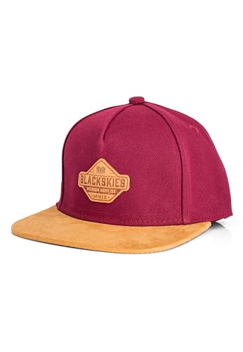Blackskies® Essentials Snapback Cap Kinder | Kids-Basecap Jungen & Mädchen, Stylische Kappe, Coole Mütze, Geburt, Taufe, Baseball, Schirmmütze - Rot-Braun-Braun M von Blackskies