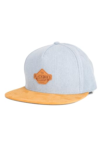 Blackskies® Essentials Snapback Cap | Schirm Unisex Premium Baseball Mütze Kappe Basecap Verstellbar One Size Herren Damen Cap - Männer Frauen Outdoor Sommer Freizeit - Hellblau-Braun-Braun von Blackskies