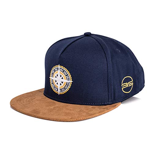 Blackskies® North Star Snapback Cap | Damen Herren Baseball Mütze Kappe Surfer Skater Kompass Anker Blau Kunst-Wildleder von Blackskies