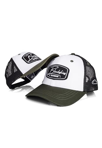 Blackskies® Race Baseball Cap - 2er-Set Eltern Kinder - Partnerlook Trucker Cap Mutter-Vater-Kind Geschenk Mini-Me Basecap Papa-Sohn & Mama-Tochter - Oliv-Schwarz 49-54 cm von Blackskies