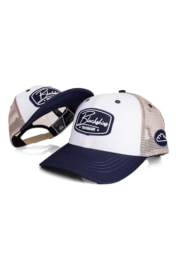 Blackskies® Race Baseball Cap - 2er-Set Eltern Kinder - Partnerlook Trucker Cap Mutter-Vater-Kind Geschenk Mini-Me Basecap Papa-Sohn & Mama-Tochter - Weiß-Dunkelblau-Sand 49-54 cm von Blackskies