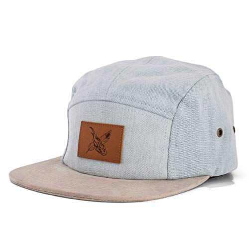 Blackskies 5-Panel Cap mit floralen Muster Unisex Baseball Mütze, Denim Beast, Einheitsgröße von Blackskies
