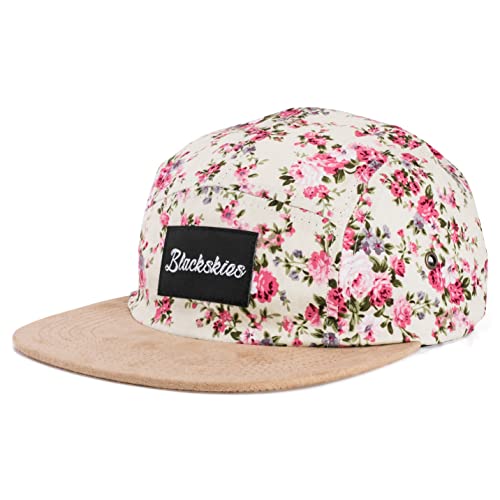 Blackskies 5-Panel Cap mit floralen Muster Unisex Baseball Mütze, Sakura, Einheitsgröße von Blackskies