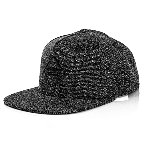 Blackskies® Apollon Snapback Cap | Herren und Damen Schirm Kappe | Premium Baseball Mütze Basecap Gum Spot Brand Logo Wolle Dunkelgrau von Blackskies