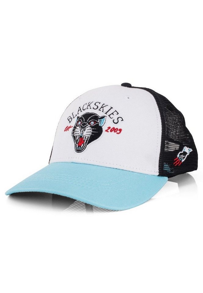 Blackskies Baseball Cap Traditional Tattoo Trucker Cap Panther Weiß-Schwarz-Blau von Blackskies