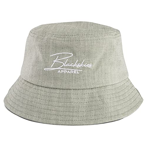Blackskies® EOS Bucket Hat | Damen Herren Jeans Sonnenhut | Fischerhut aus Denimstoff | Sommerhut für UrlaubGrün von Blackskies