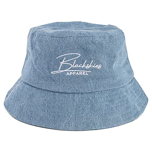 Blackskies EOS Bucket Hat | Herren Damen Unisex Sonnenhut Fischerhut Jeans Denim Hellblau von Blackskies