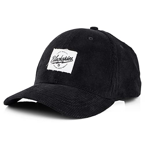 Blackskies Ebony Baseball Cap | Herren Damen Schirm Premium Snapback Trucker Mütze Kappe Basecap Kappe Schwarz von Blackskies