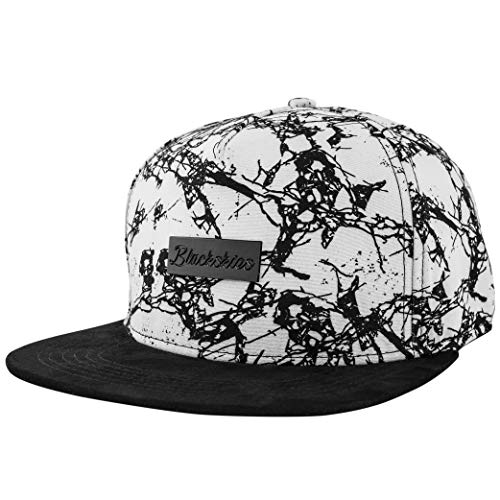 Blackskies® Fenrir Snapback Cap Damen Herren Baseball Mütze Kappe Weiß Suede Marmor Wildleder-Imitat von Blackskies