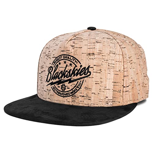 Blackskies Force of Nature Snapback Cap | Unisex Baseball Mütze Kappe Herren Damen Kork Holz - Braun Schwarz von Blackskies