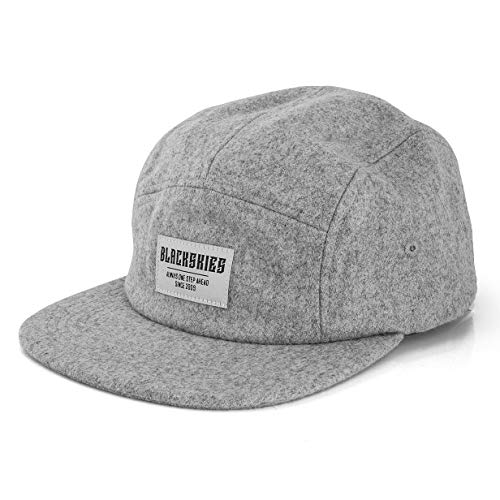 Blackskies® Glacier 5-Panel Cap Camp Damen Herren Baseball Mütze Kappe Surfer Skater Snapback Strapback Grau Wolle von Blackskies