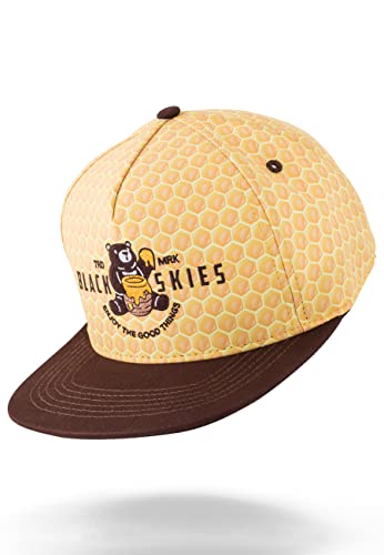 Blackskies® Good Things Inc. Vol. III Snapback Cap | Damen Herren Baseball Mütze Kappe Basecap Gold Schwarz Wabe Gold Honig Bär Biene von Blackskies
