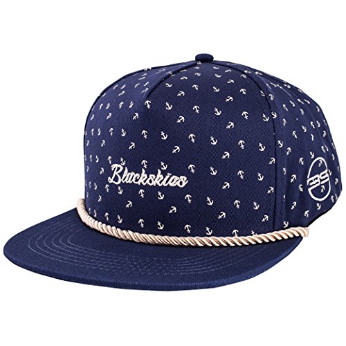 Blackskies® Harbor Snapback Cap Unisex Baseball Mütze Anker Blau Beige Maritim von Blackskies