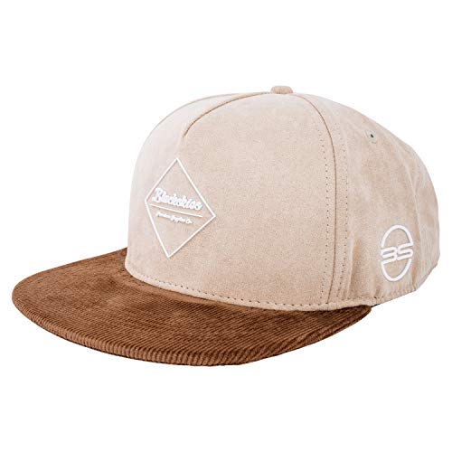 Blackskies® Hathor Snapback Cap | Herren und Damen Schirm Kappe | Premium Baseball Mütze Basecap Gum Spot Brand Logo Kord Beige-Braun von Blackskies