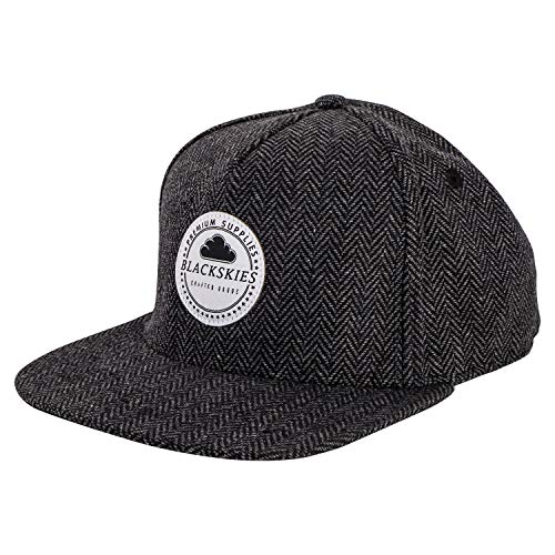 Blackskies® Hyperion Snapback Cap | Schwarz Grau Weiß Schirm Herren Basecap Premium Baseball Mütze Kappe Wolle von Blackskies