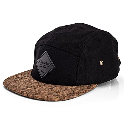 Blackskies Legacy 5-Panel Cap Camp Damen Herren Baseball Mütze Kappe Surfer Skater Snapback Strapback Schwarz Braun Kork von Blackskies