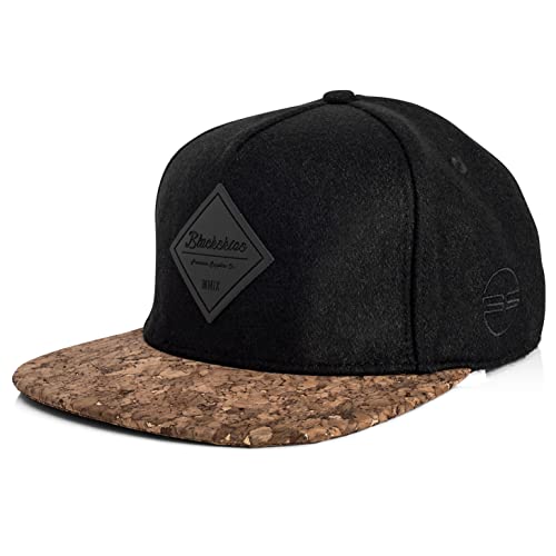 Blackskies Legacy Snapback Cap | Unisex Baseball Mütze Kappe Herren Damen Kork Holz - Schwarz Braun von Blackskies