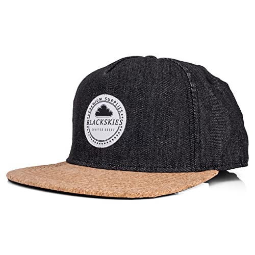 Blackskies® Leviathan Snapback Cap | Unisex Baseball Mütze Kappe Herren Damen Basecap Kork Holz - Braun Schwarz von Blackskies