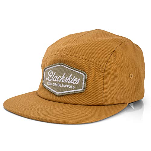 Blackskies® Oasis 5-Panel Cap | Herren Damen Unisex Baseball Mütze | Kappe Basecap Verstellbar Surf Skate Basecap Camper Mustard Gelb von Blackskies