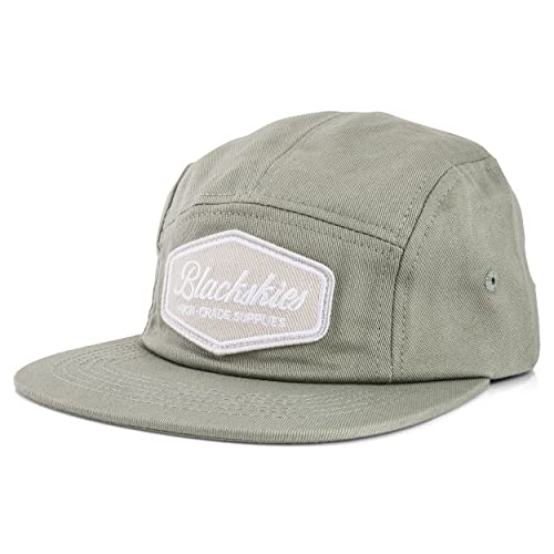 Blackskies® Oasis 5-Panel Cap | Herren Damen Unisex Baseball Mütze | Kappe Basecap Verstellbar Surf Skate Basecap Camper Salbeigrün-Grau von Blackskies