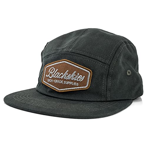 Blackskies Oasis 5-Panel Cap | Damen Herren Baseball Mütze Kappe Surfer Skater Snapback Basecap Waldgrün-Braun von Blackskies