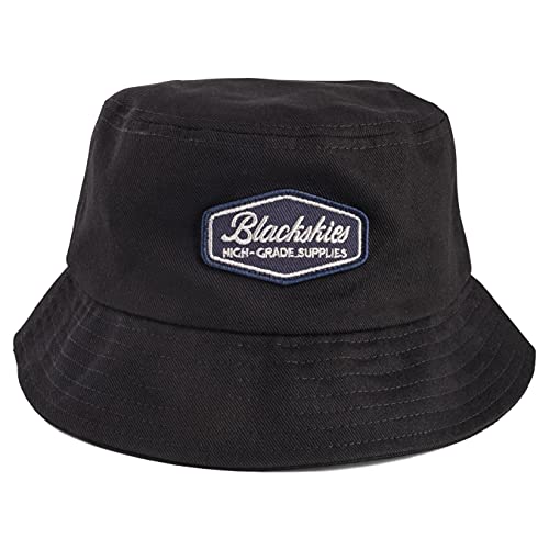 Blackskies® Oasis Bucket Hat | Herren Damen Unisex Sonnenhut Fischerhut in Pastellfarben Pechschwarz-Navyblau von Blackskies
